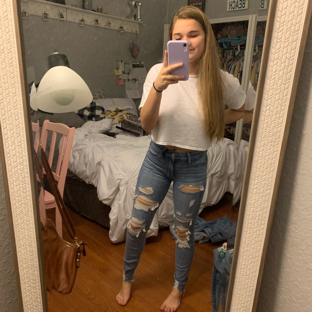 American eagle ripped skinny jeans 2